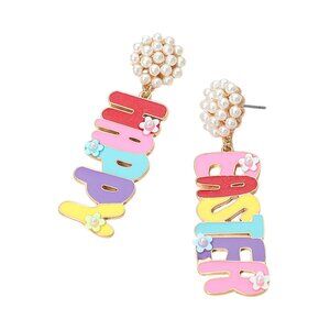 Tigerstars Embellished HAPPY EASTER Message Drop Earrings